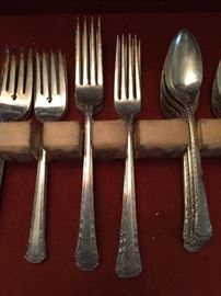 Silverplate flatware-Rogers Oneida Del Mar pattern. 63 pieces
