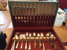 Silverplate flatware-Rogers Oneida Del Mar pattern. 63 pieces