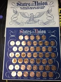 1969 SHELL OIL STATES OF THE UNION 50 STATE SOLID BRONZE COLLECTORS COIN SET 