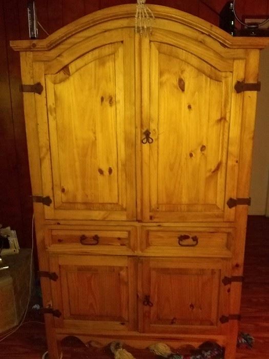 Solid wood entertainment cabinet