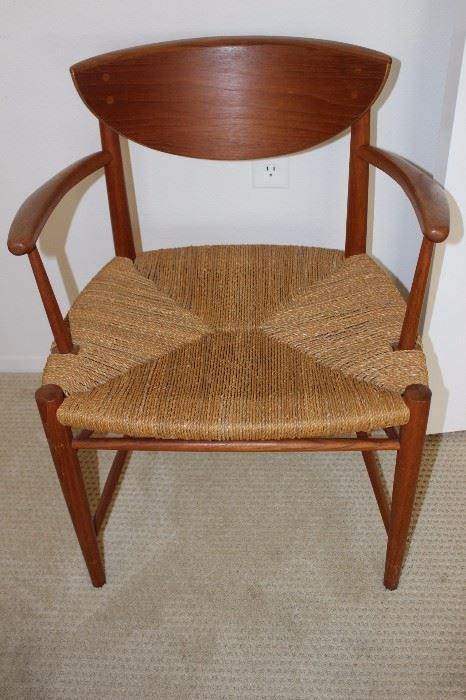 Mid century rope seat chair.