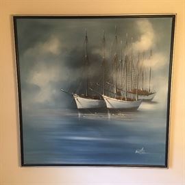 Very Nice Nautical Oil on Canvas