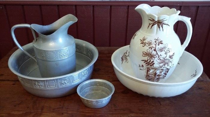 Vintage bowl and pitcher sets