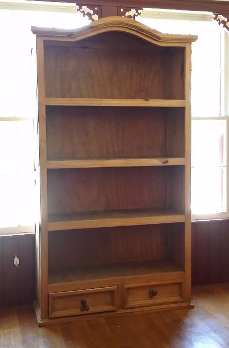 Tall display cabinet with 2 drawers