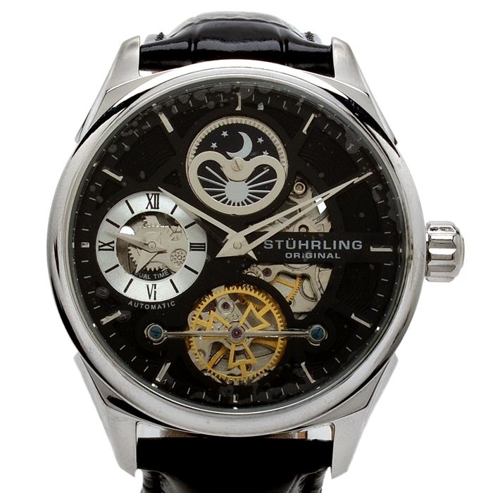 Stührling Original Tesla Chronograph Automatic Wristwatch: A Stührling Original Tesla chronograph automatic wristwatch featuring a skeleton dial.