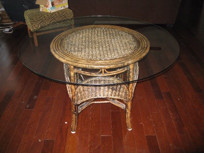 Wicker - glass top kitchen table
