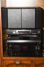 Sony VCR, And Pioneer Stereo System With Speakers