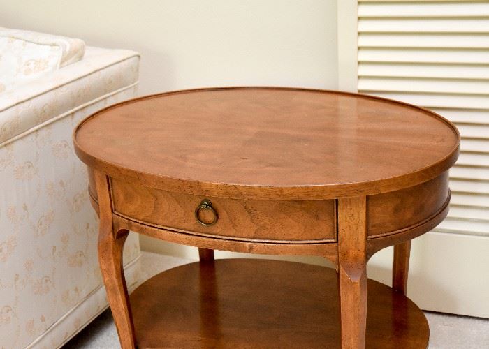 Vintage Oval End Table with Drawer (There are of pair of these.)
