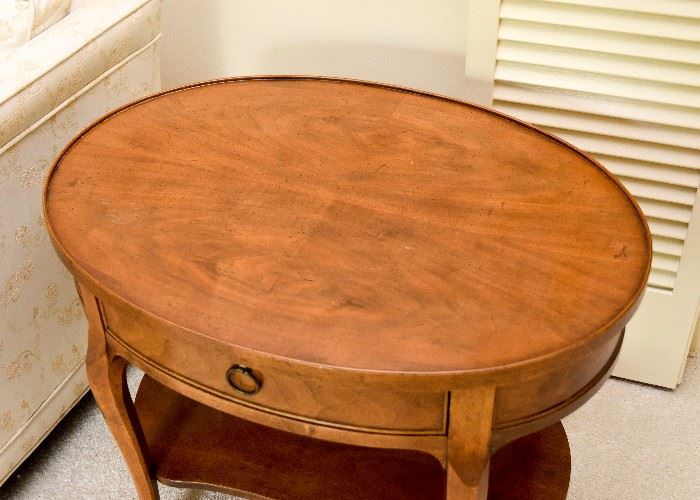 Vintage Oval End Table with Drawer (There are of pair of these.)