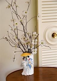 Japanese Figural Floral Vase