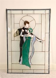 Art Deco Stained / Leaded Glass Panel