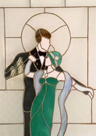 Art Deco Stained / Leaded Glass Panel