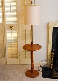 Vintage Pedestal Lamp End Table