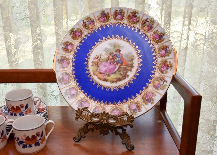 Antique Decorative Hand Painted Fine Porcelain Plate