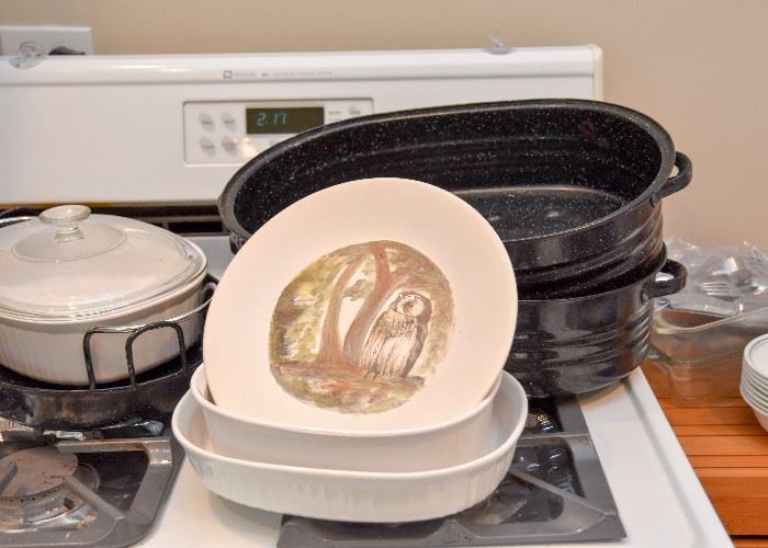 Baking Dishes, Black Enamelware Roasting Pans