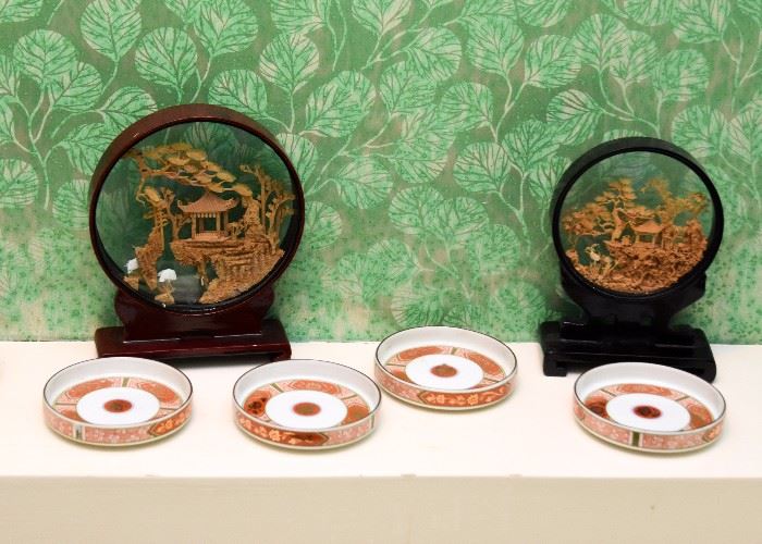 Chinese Cork Sculptures, Japanese Wine Coasters