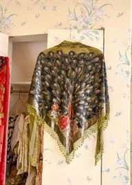 Stunning Embroidered Peacock Shawl