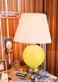 Yellow Glass Orb Table Lamp
