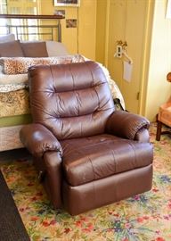 Brown Pleather Recliner