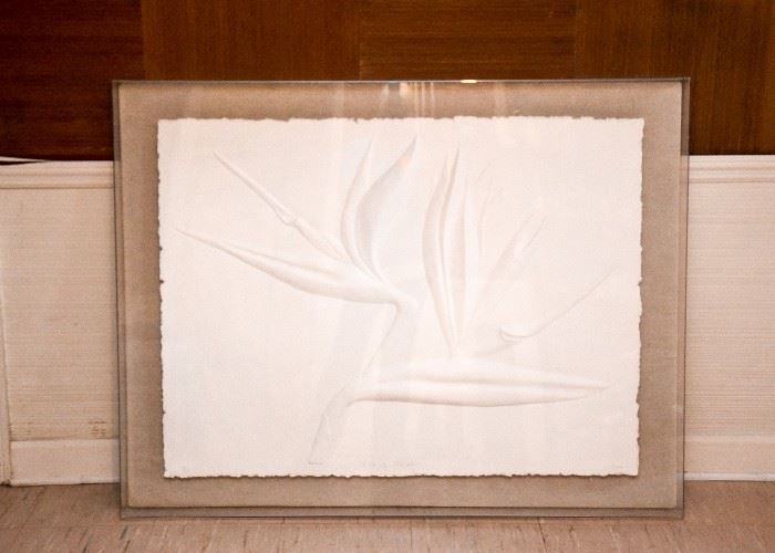 Dimensional Paper Artwork Framed in Plexiglass Box