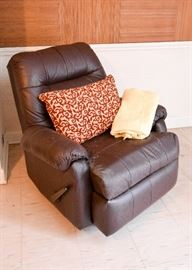 Brown Pleather Recliner