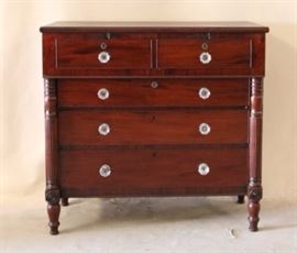 19th c column front chest