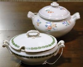 Two miniature porcelain turreens
