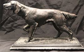 Bronze statue of retreiver
