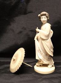 Ivory Netsuke Geisha statue