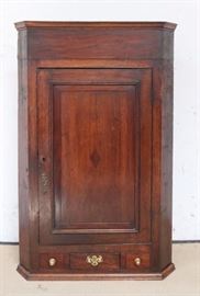 English hanging corner cupboard