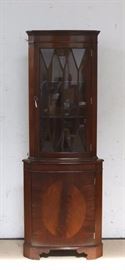 English narrow corner cabinet