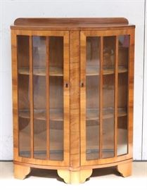 Walnut curio cabinet