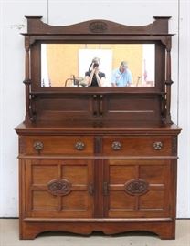 English buffet w/ mirrored rack