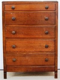 Tall oak chest of drawers