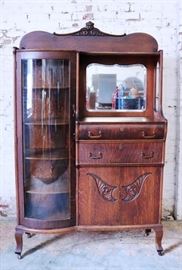 Carved oak china buffet