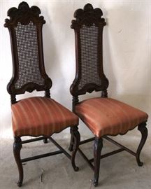 Pair vintage French side chairs