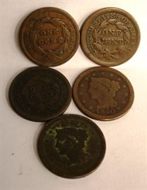 Array of large cent coins