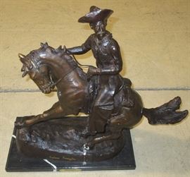 Cowboy bronze statue