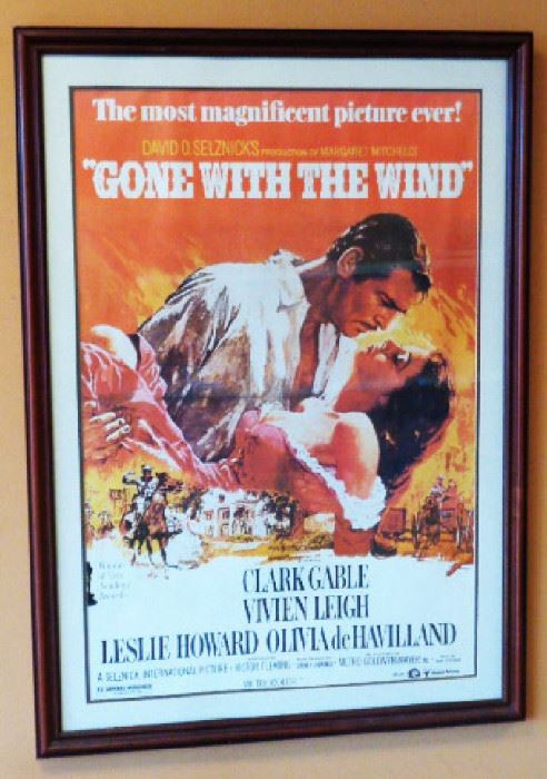 "Gone With the Wind" Movie Poster, Framed