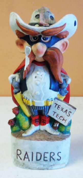 1972 Texas Tech Red Raiders Football Decanter, As Is