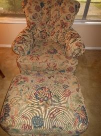 Comfy over-stuffed chair & ottoman