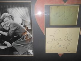 Print and autographs of Lucille Ball & Desi Arnez
