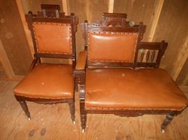 Eastlake settee & matching chair