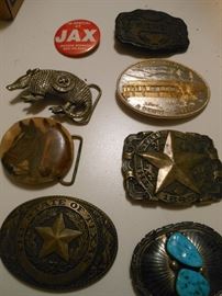 Buckles including 1 sterling signed JL