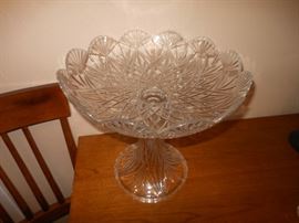 Fancy cut glass compote