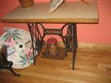antique sewing machine table