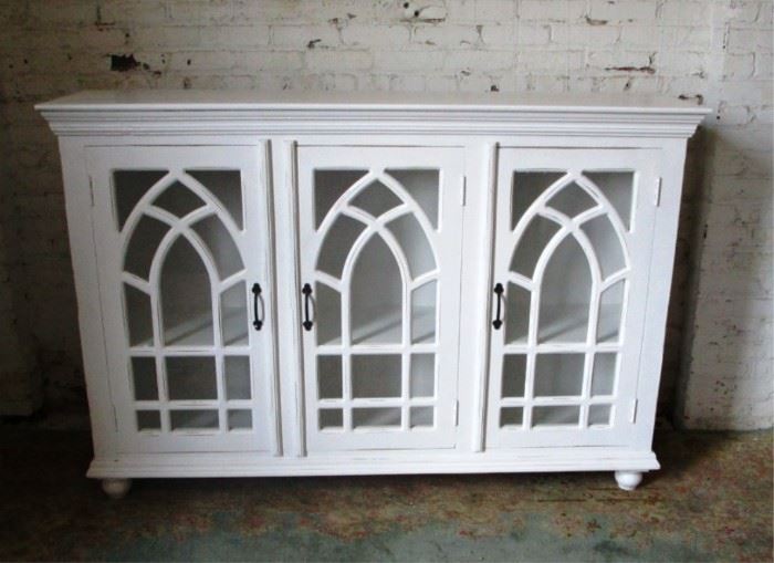 Painted credenza w/ fretwork