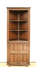 English oak corner cabinet
