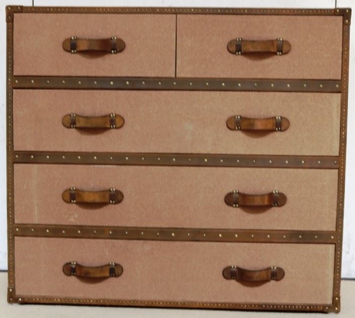 Sarreid canvas & leather chest