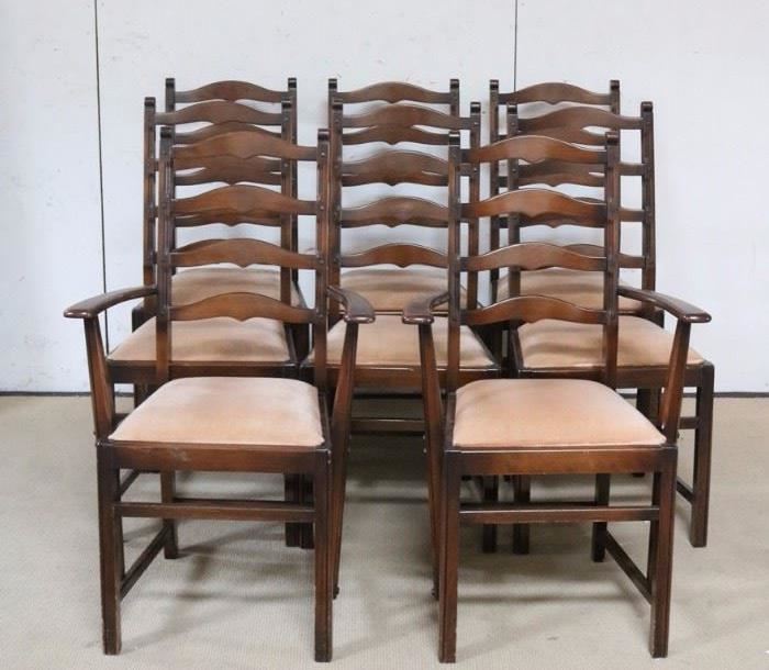 Set of 10 ladder back chairs